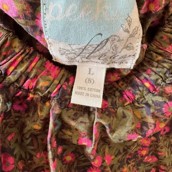 Girls Peek Lightweight Cotton Pink Floral Pullover LS Shirt Size - Picture 4 of 8